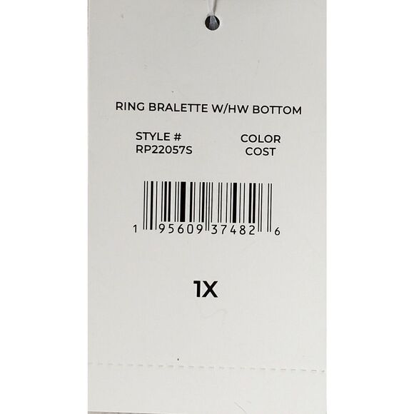 Island Rays Bikini Swim Bottom 1X Brown Orange Stripe Beach Pool Cruise New - Picture 6 of 11